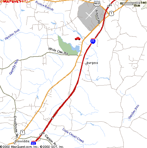 Mapquest map to site